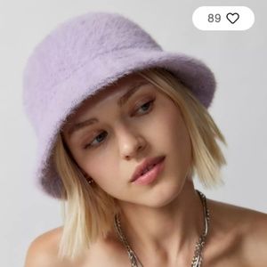 Cassie Fuzzy Purple Bucket Hat - Urban Outfitters